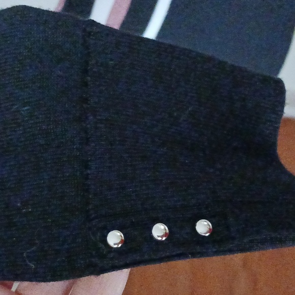 WHBM off shoulder knit top sweater boatneck long sleeve Stripe black cream XS - Picture 6 of 12